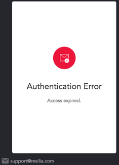 Resilia Reset Your Password Authentication Error