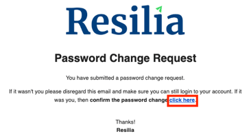 Resilia Reset Your Password  Password Change Request